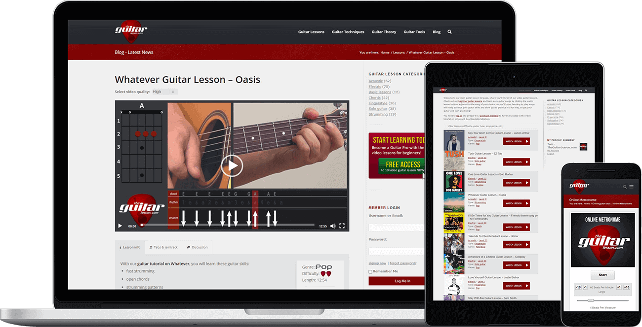 Basic Guitar Lessons Screens Tiny