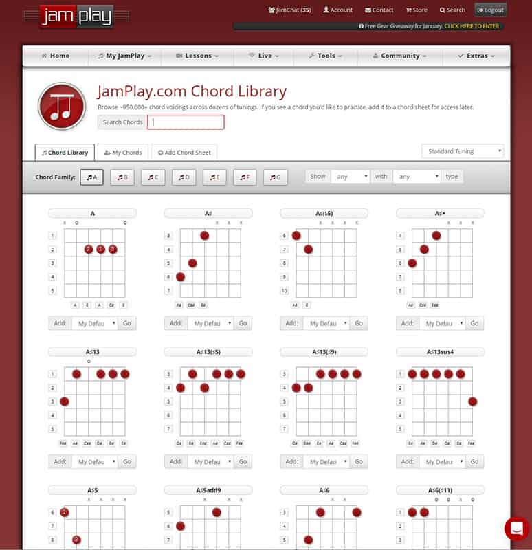 Jamplay Chord Library