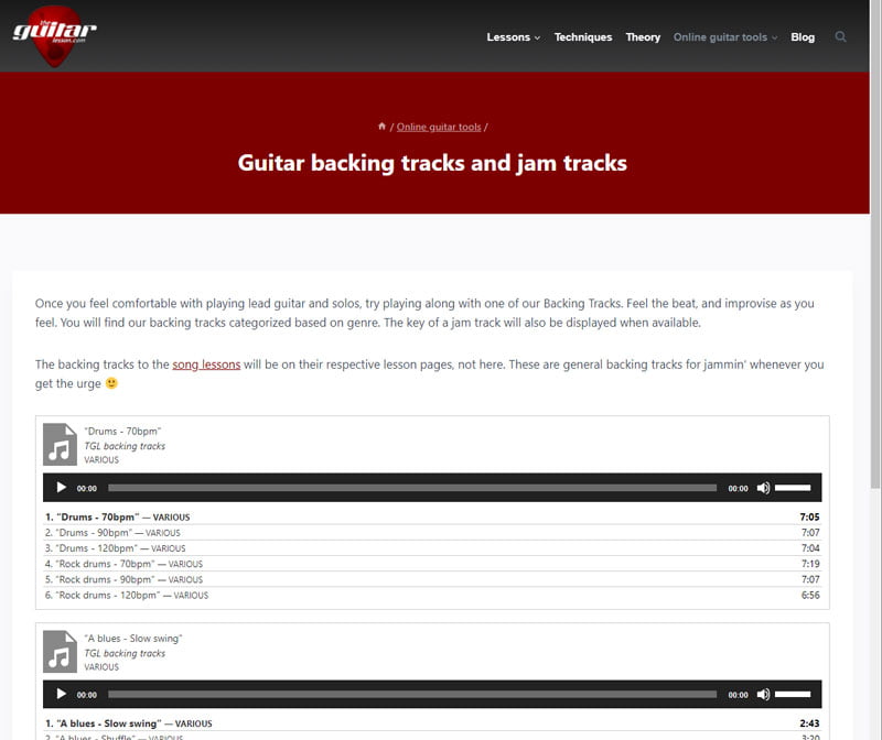 Theguitarlesson Jam Tracks