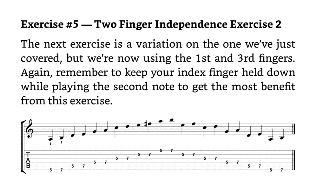 Guitar Exercises Beginners Book Exercise 5