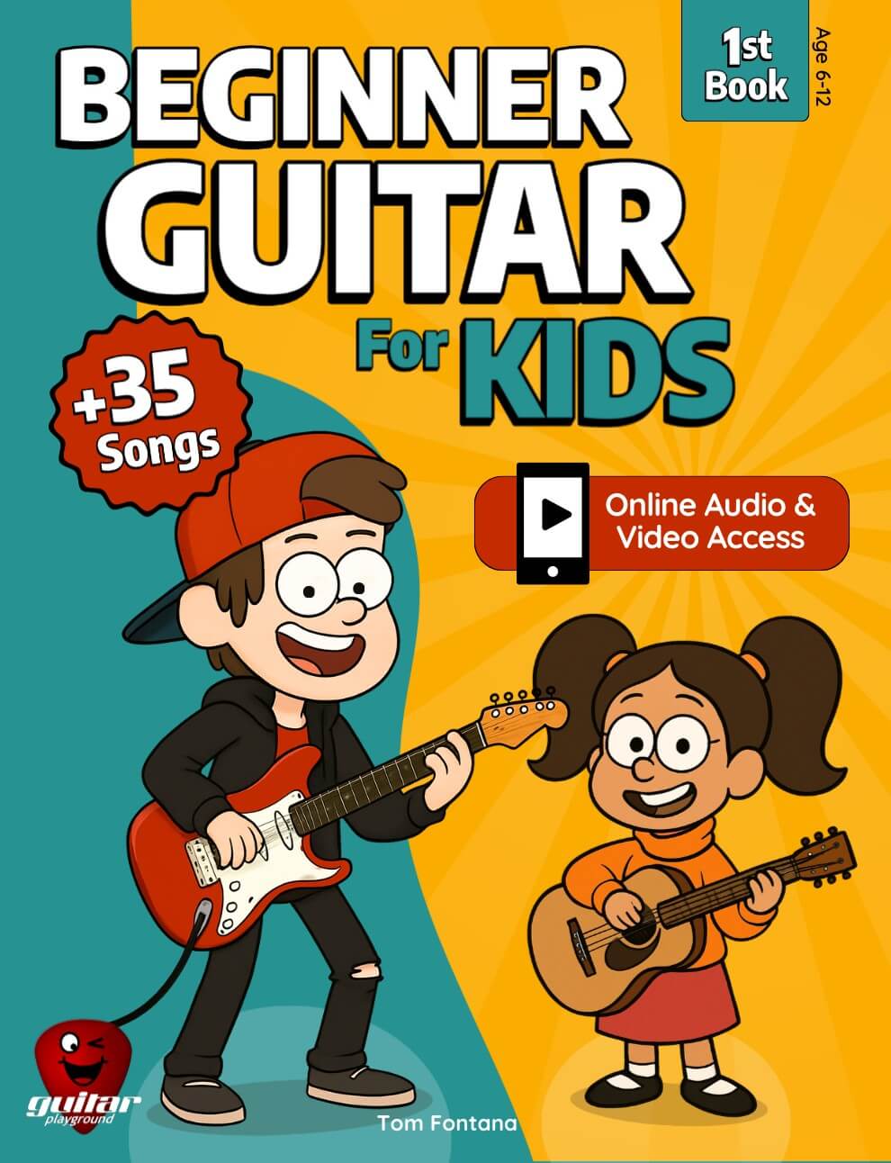 Beginner Guitar For Kids Book Cover