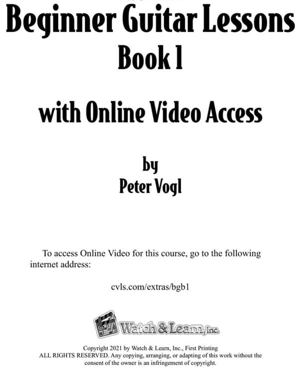 Beinner Guitar Lessons Book 0 Peter Vogl