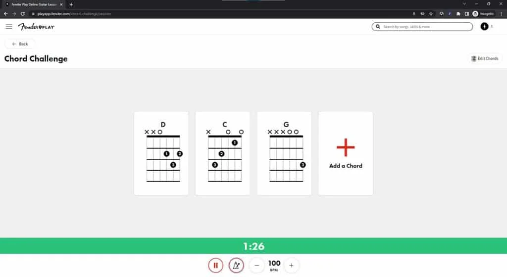 Fender Play Chord Challenge