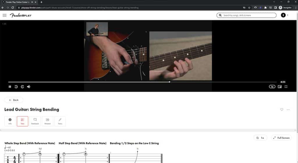 Fender Play Lesson Page