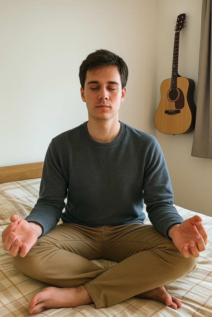 Student Meditating
